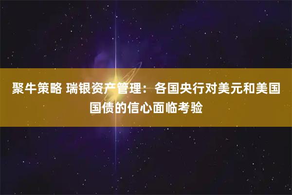 聚牛策略 瑞银资产管理：各国央行对美元和美国国债的信心面临考验